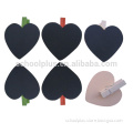 Mini wooden heart clips / wood memo paper clip with blackboard